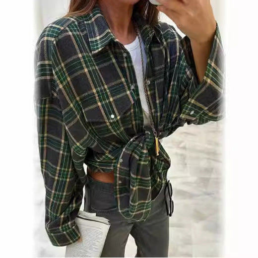 Angela | Oversized Plaid Shirt