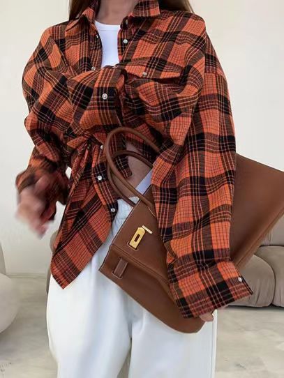 Angela | Oversized Plaid Shirt