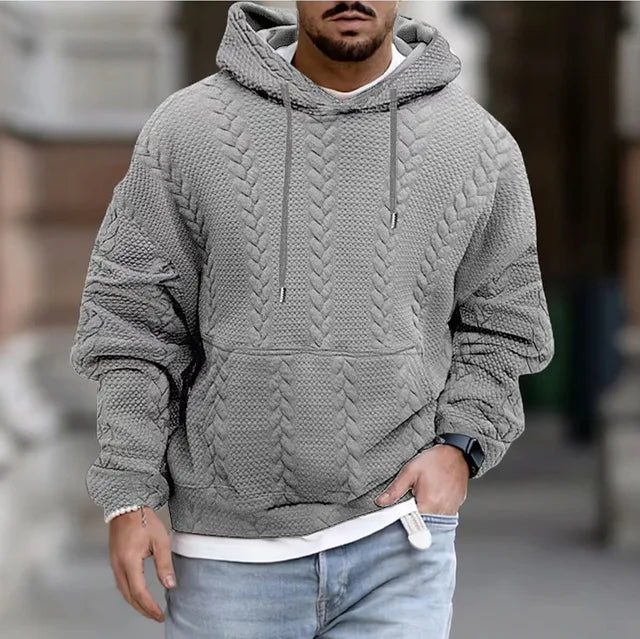 Autumn Sturdy Jacquard Pattern Hoodie for Men