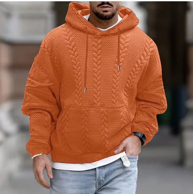 Autumn Sturdy Jacquard Pattern Hoodie for Men